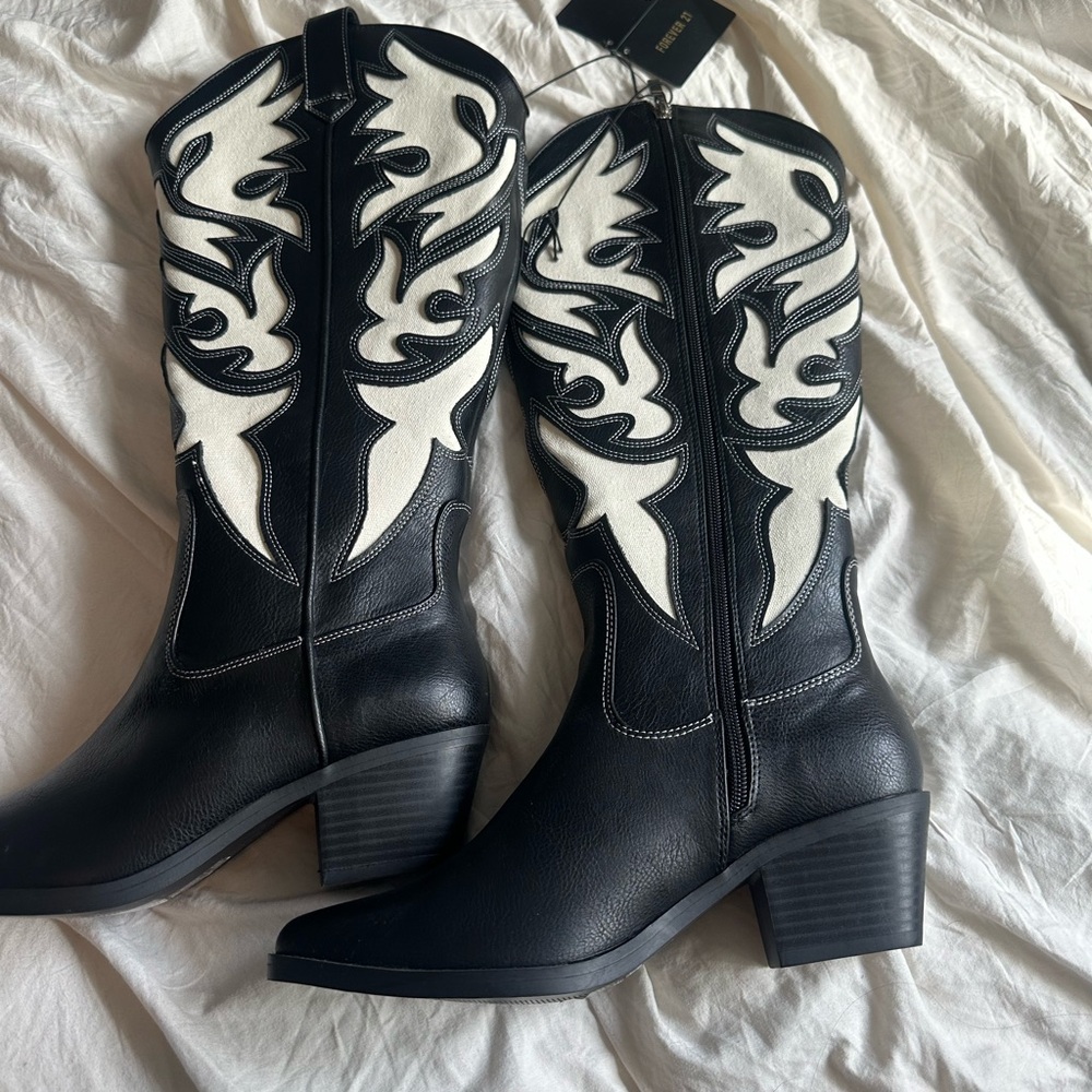 Black and White Western Boots